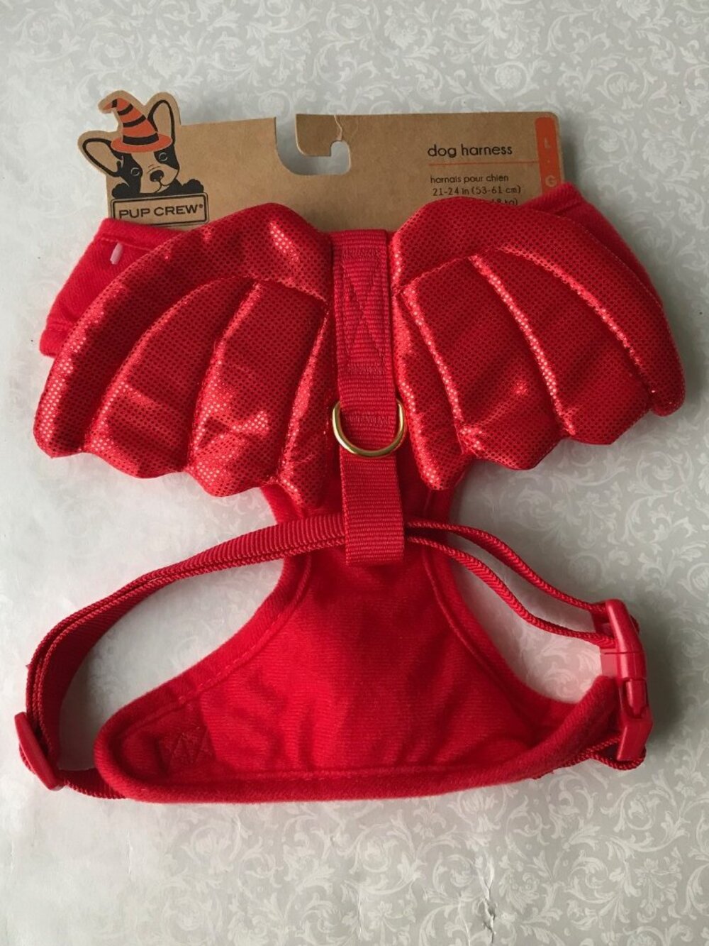 Dog Pup Crew Harness Red Devil Wings Halloween Costume Pet Size : L ( 20-40lbs)